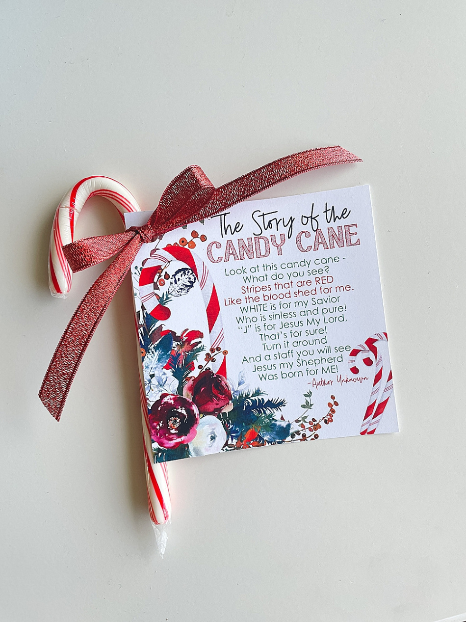 The Story of the Candy Cane with Printable Tags - Six Clever Sisters