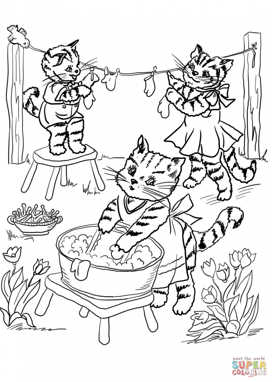 Three Little Kittens coloring page  Free Printable Coloring Pages