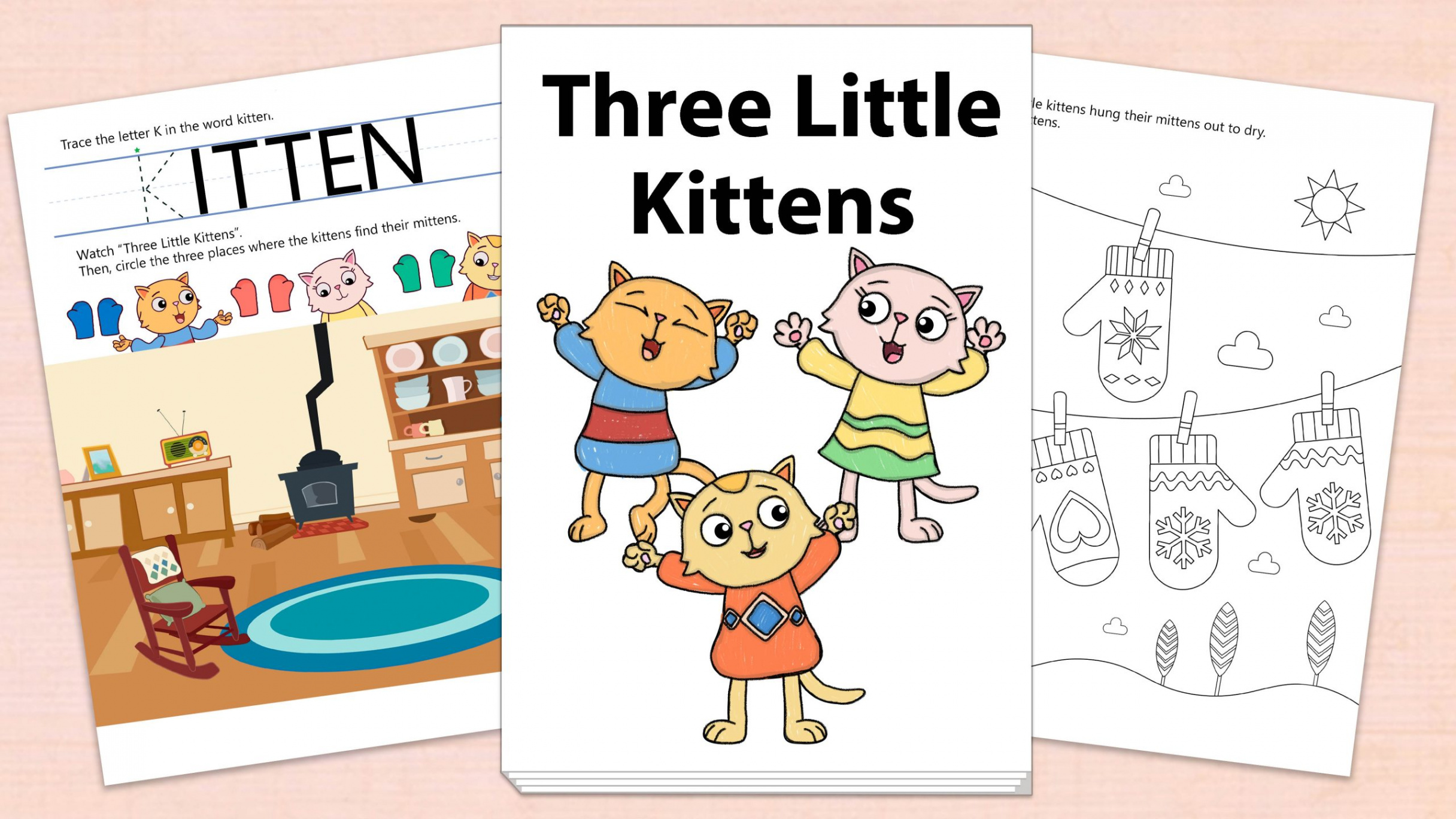 Three Little Kittens - Printables - Mother Goose Club