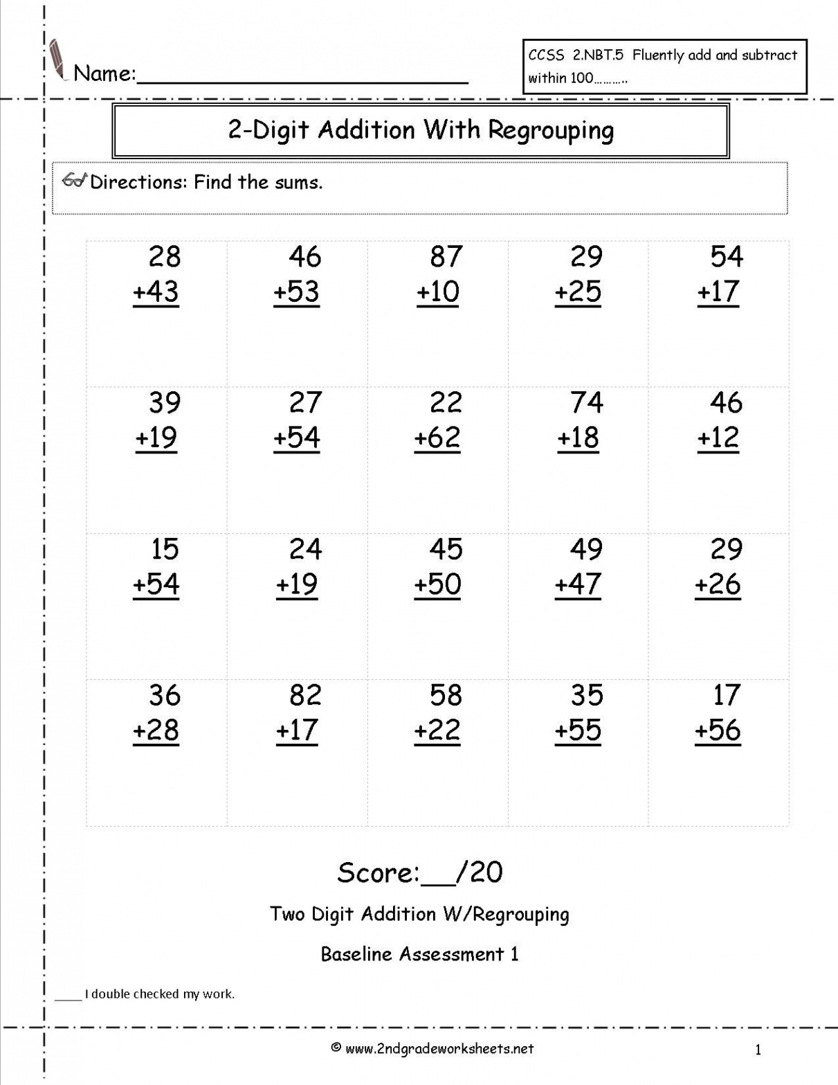 Two Digit Addition Worksheets  Free math worksheets, nd grade