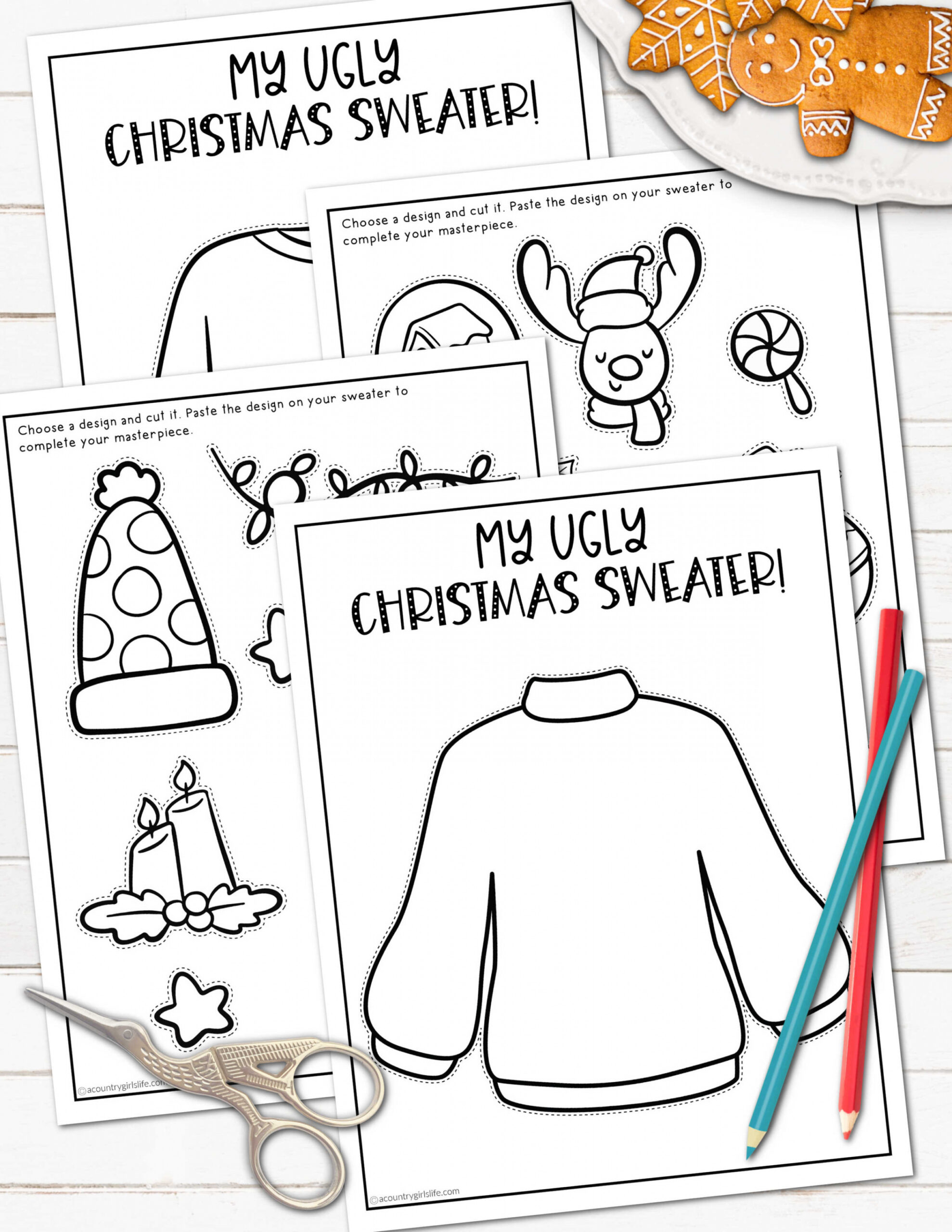 Ugly Sweater Coloring Page (FREE PRINTABLE!) - A Country Girl