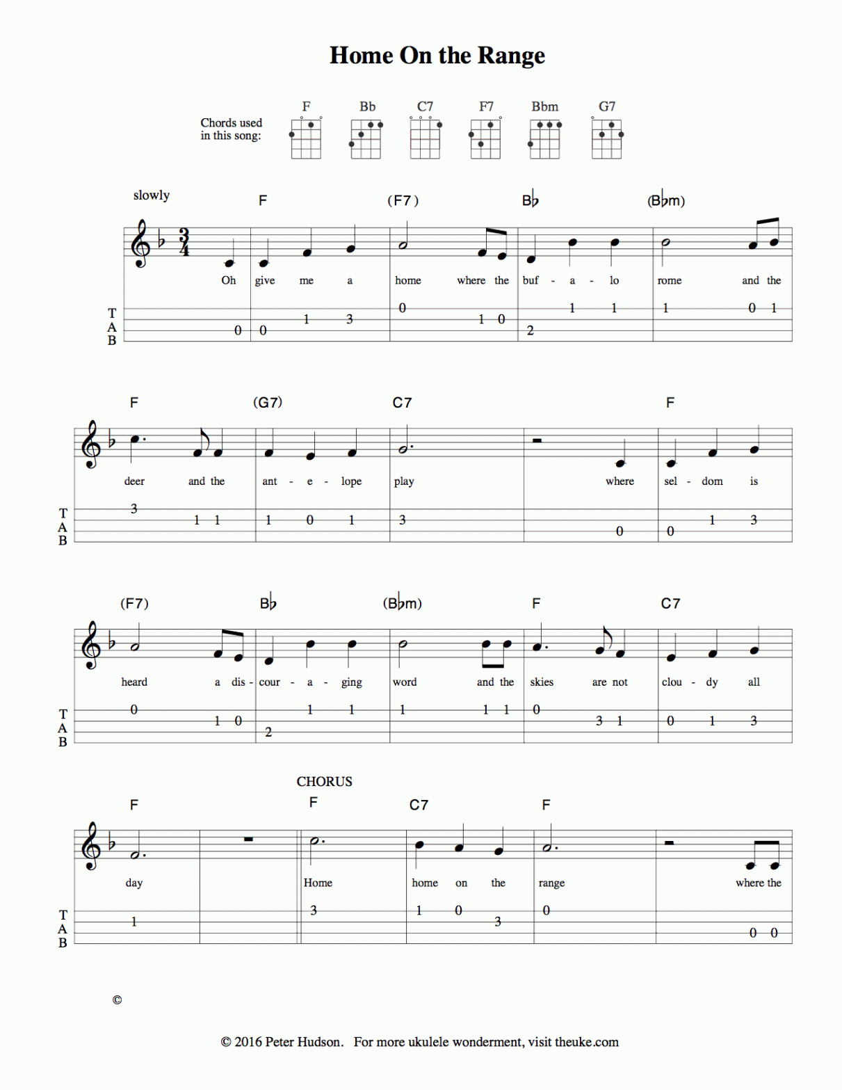 Ukulele Sheet Music - theuke