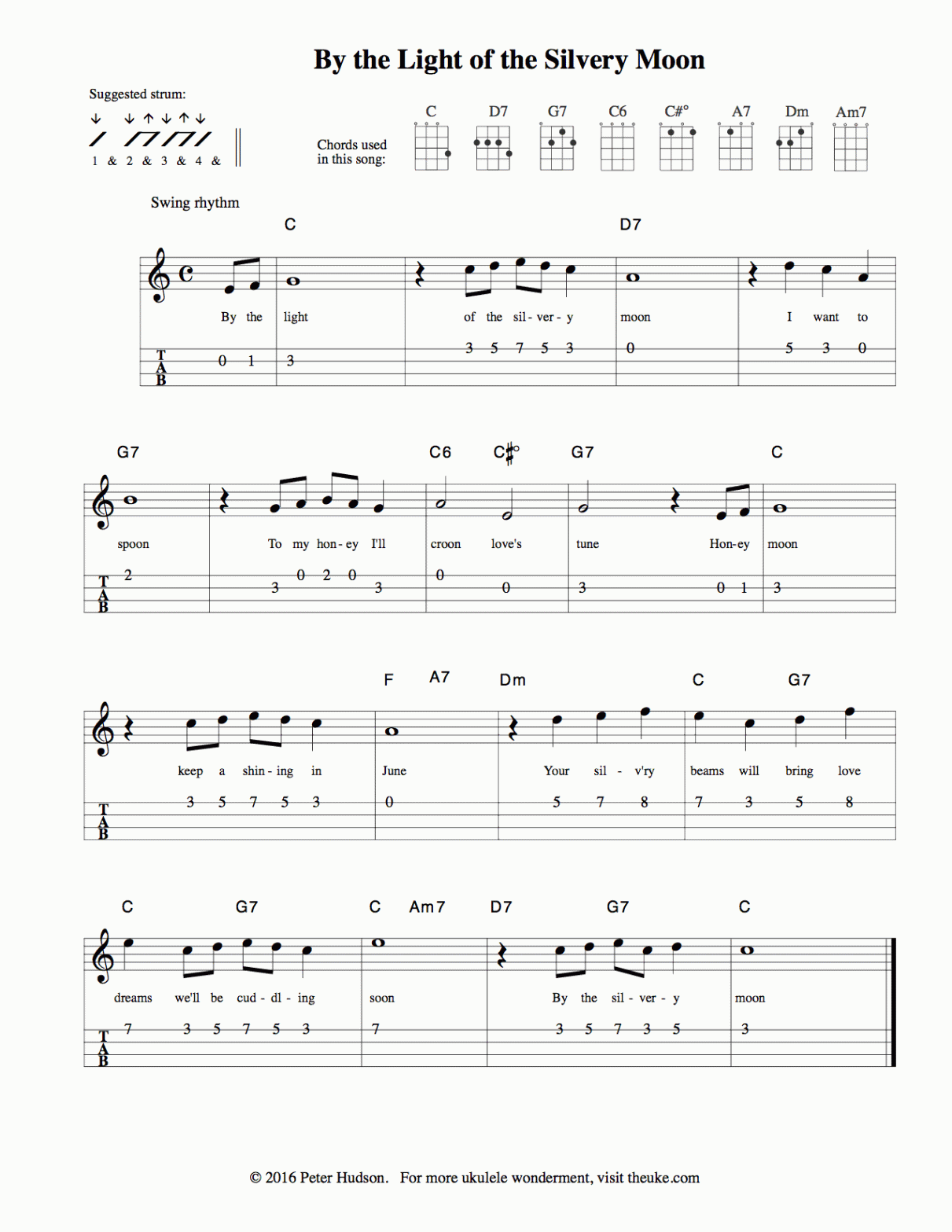 Ukulele Sheet Music - theuke