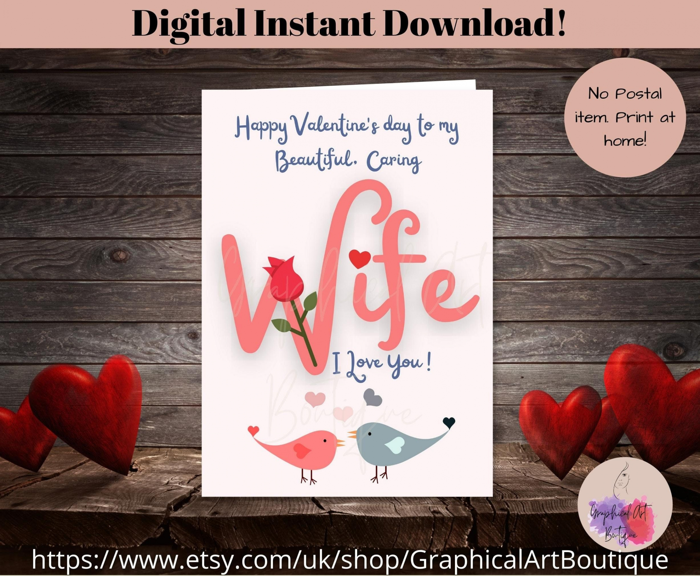 Valentines Day Card for Wife Printable Valentine