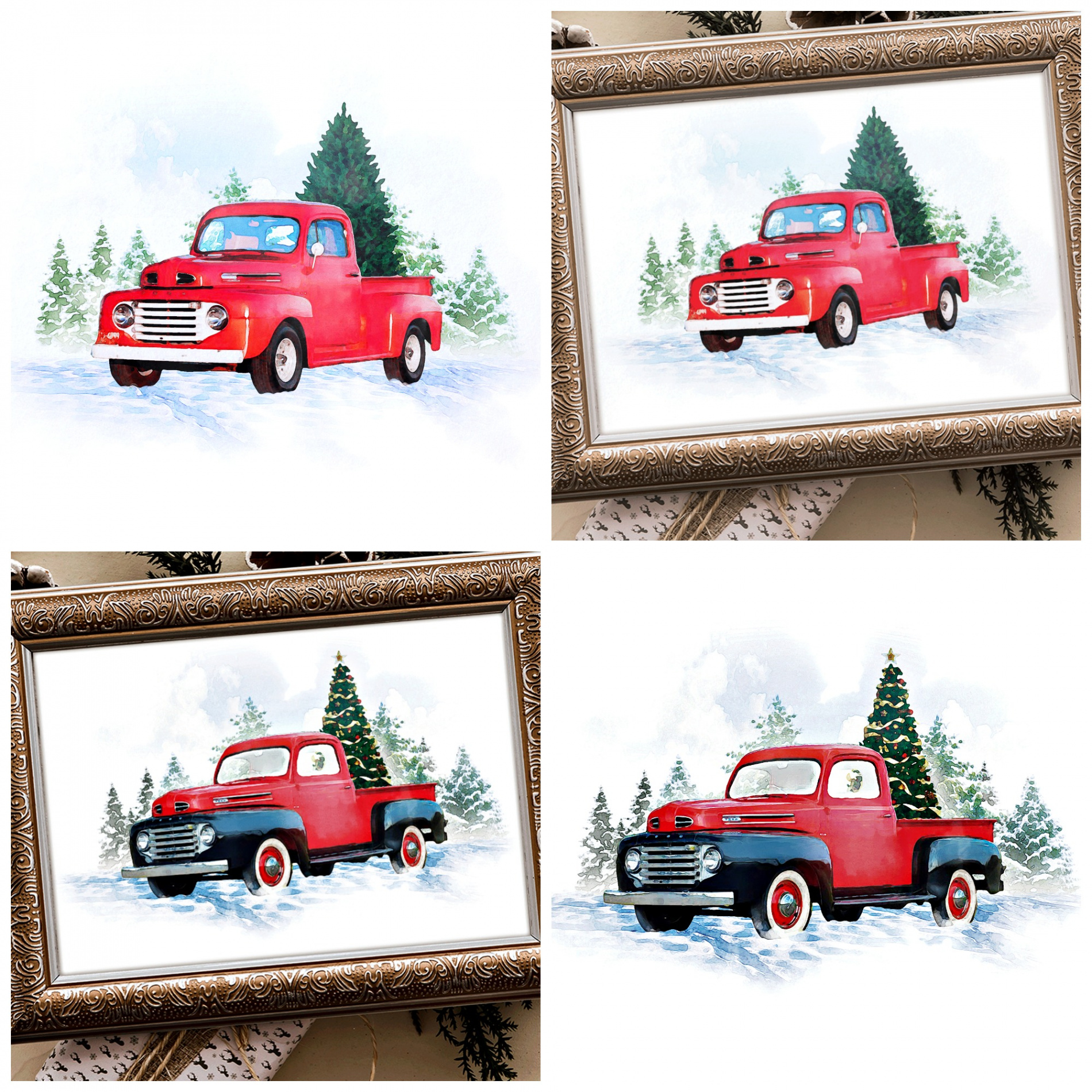 Vintage Red Truck SVG Files & Printables  Norine