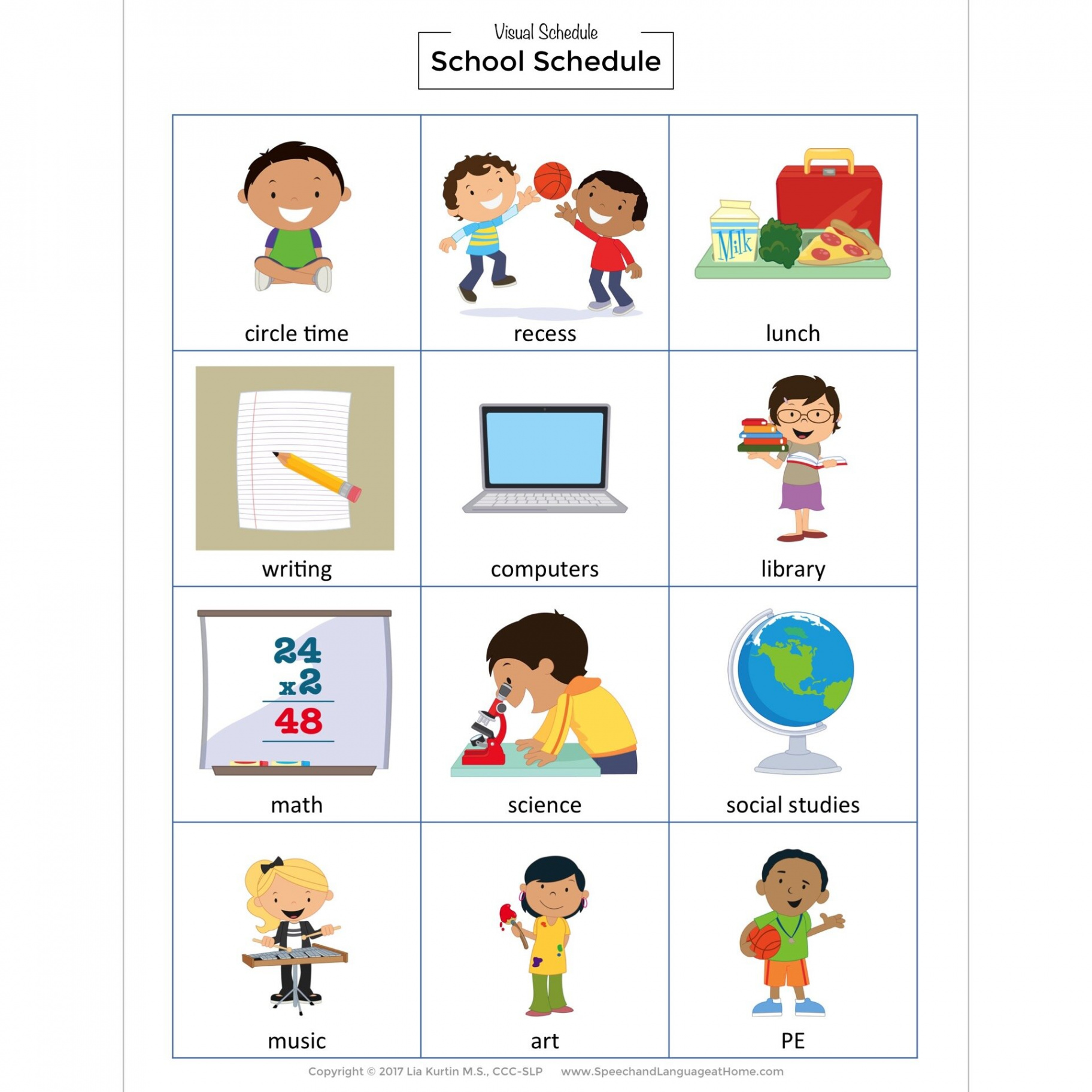 Visual Schedule for Daily Routines Picture Card Printables