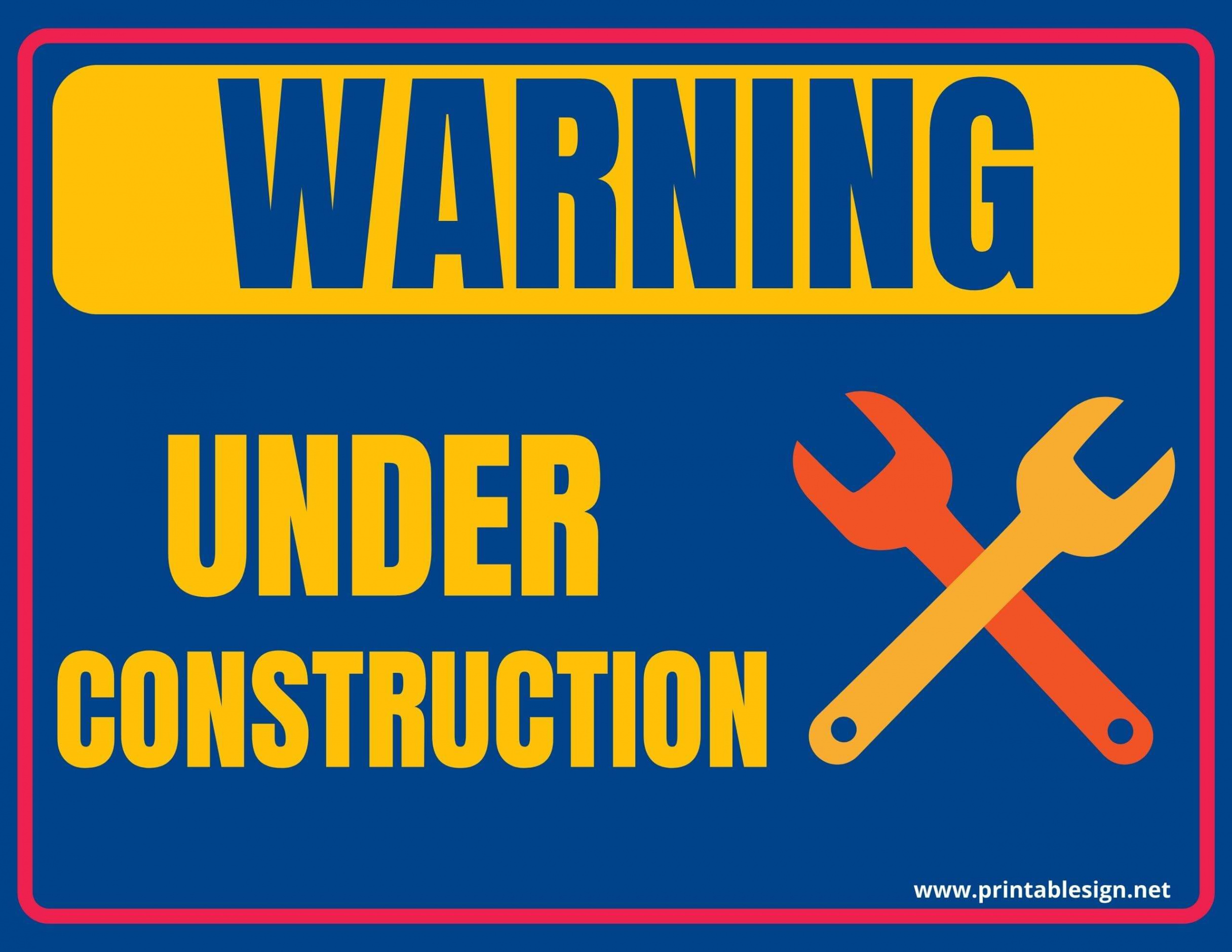 Warning Under Construction Signs  FREE Download  Construction