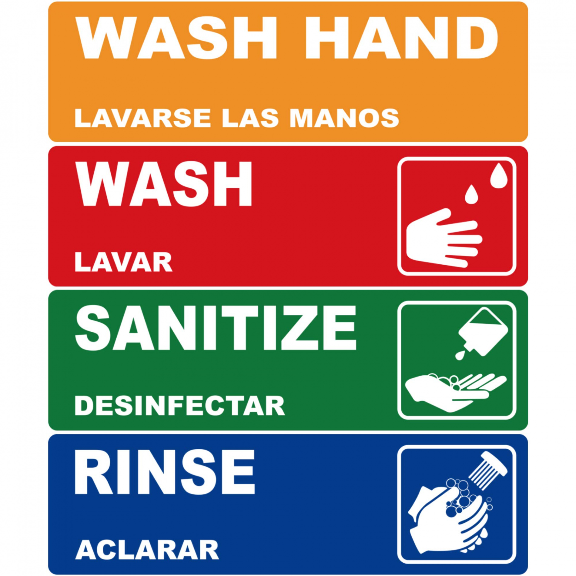 Wash, Rinse, Sanitize Handwash Sink Labels, Heavy Duty  Compartment Sink  Waterproof Sticker Signs fSee more Wash, Rinse, Sanitize Handwash Sink