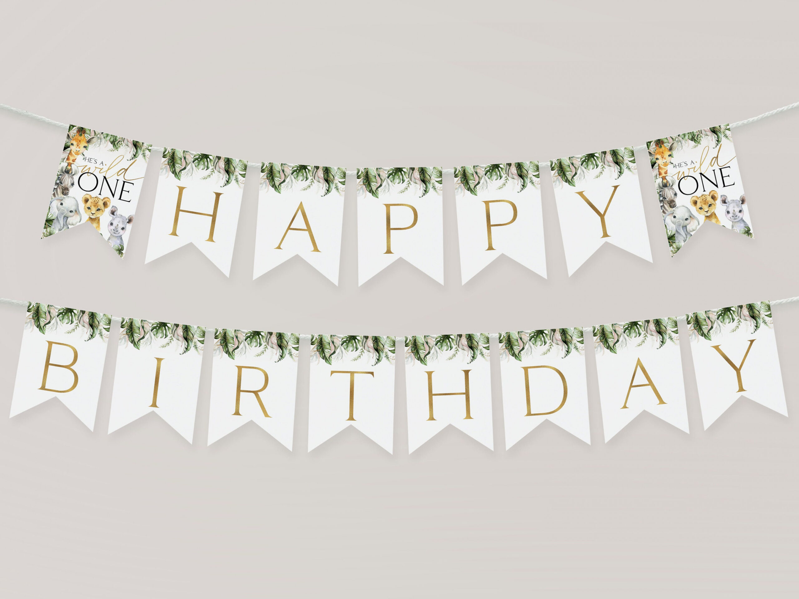 Wild One Happy Birthday Banner Happy st Birthday Banner - Etsy