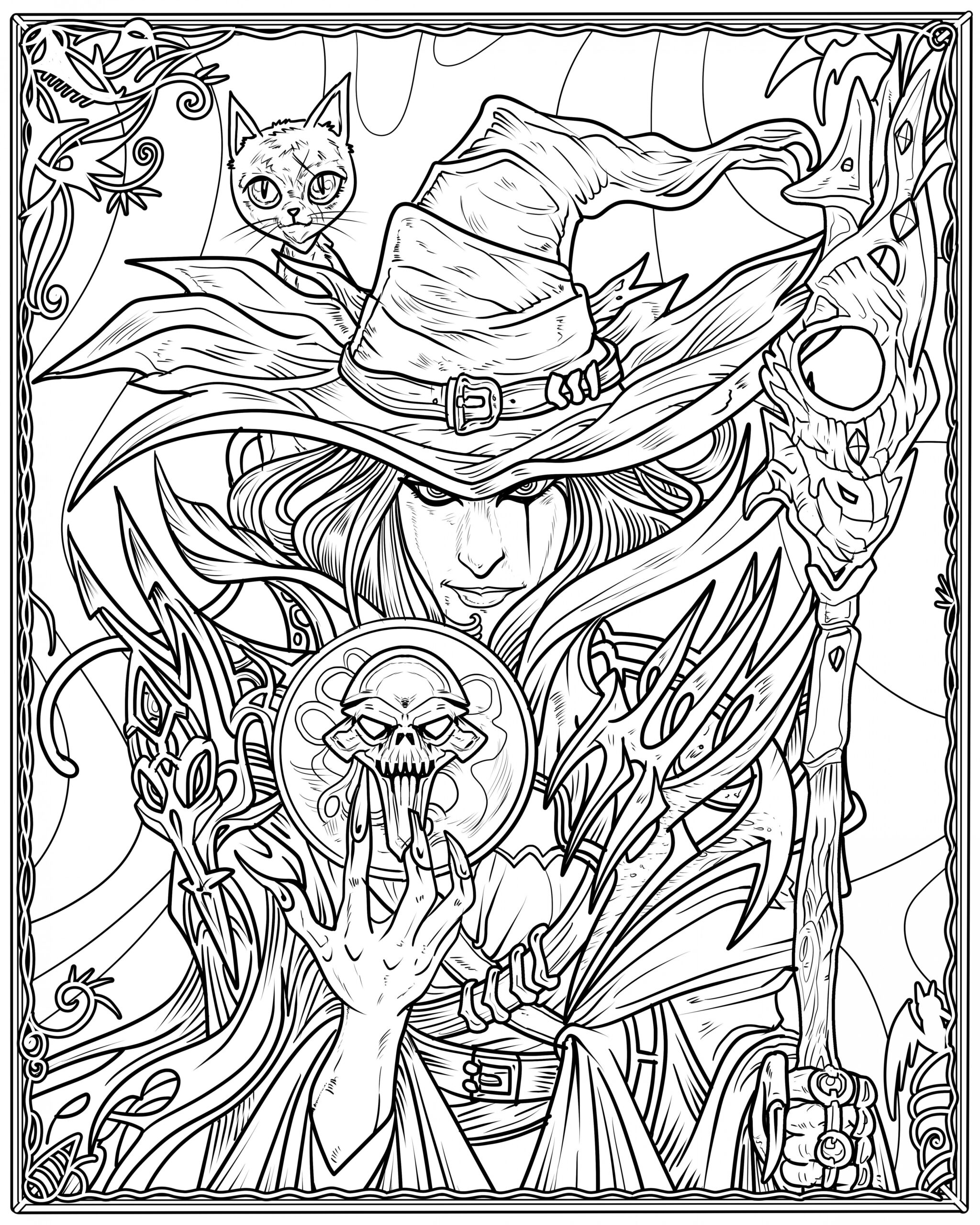 Witch coloring pages, Cool coloring pages, Animal coloring pages