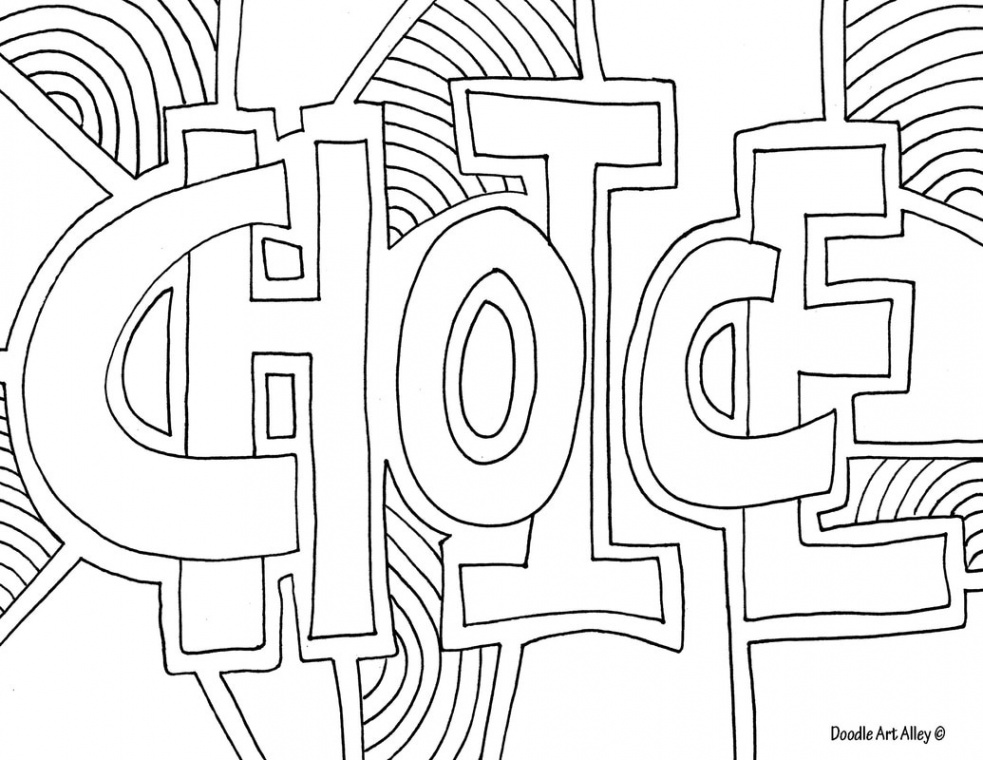 Word Coloring pages - DOODLE ART ALLEY