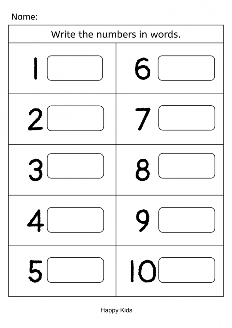 Write The Number Words  to 0  Made By Teachers