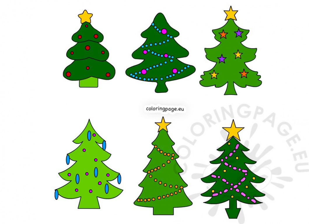 Xmas trees Small Christmas Trees printable  Coloring Page