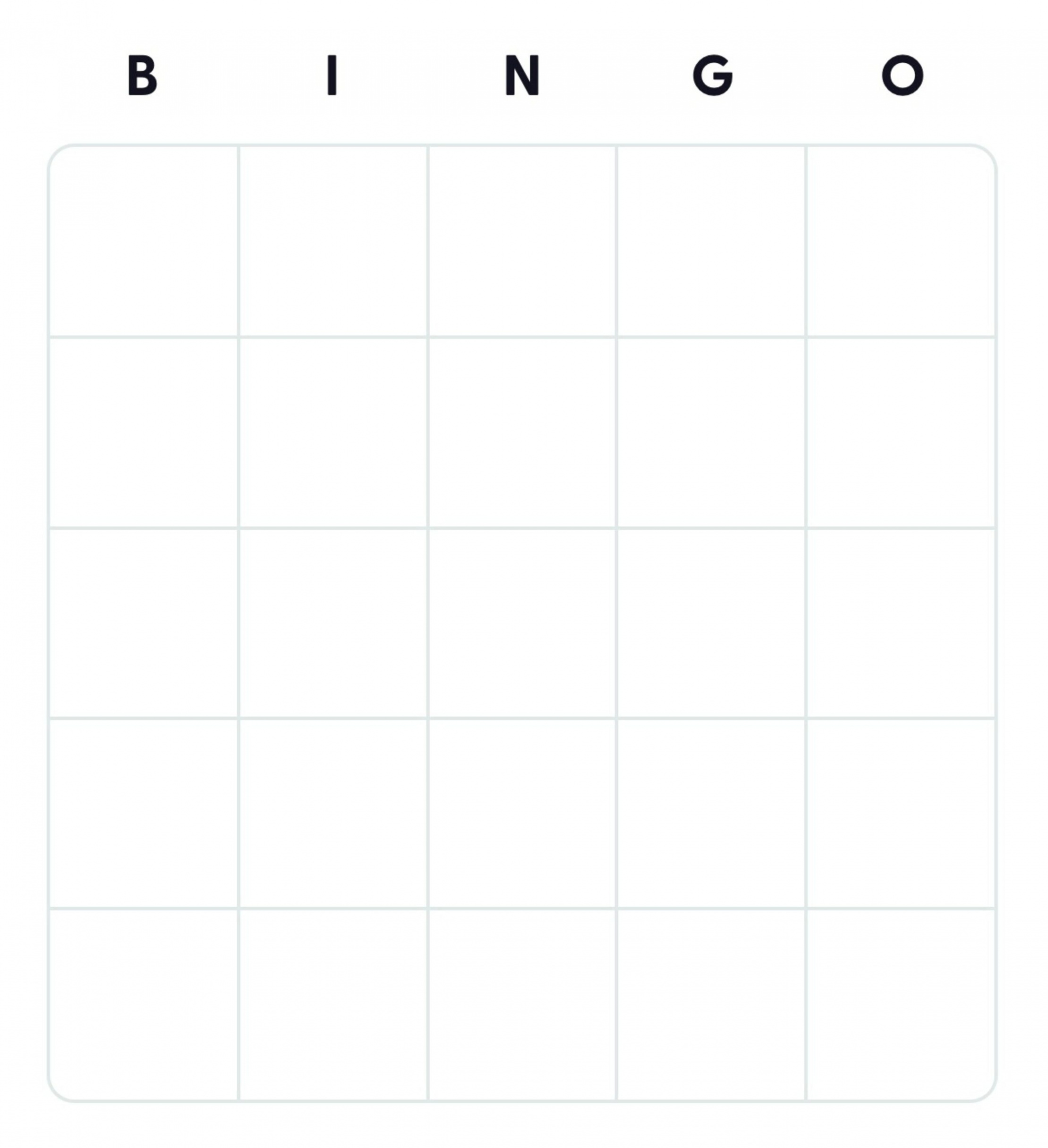 A Free Blank Bingo Card Template - Bingo Card Creator