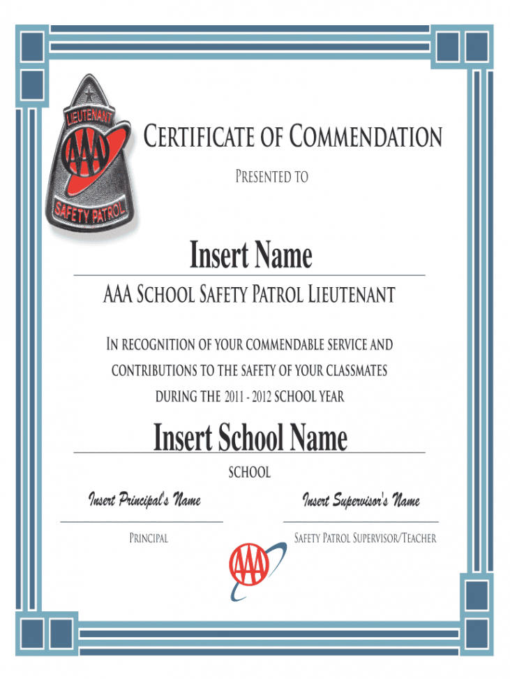 Aaa Safety Patrol Certificates - Fill Online, Printable, Fillable