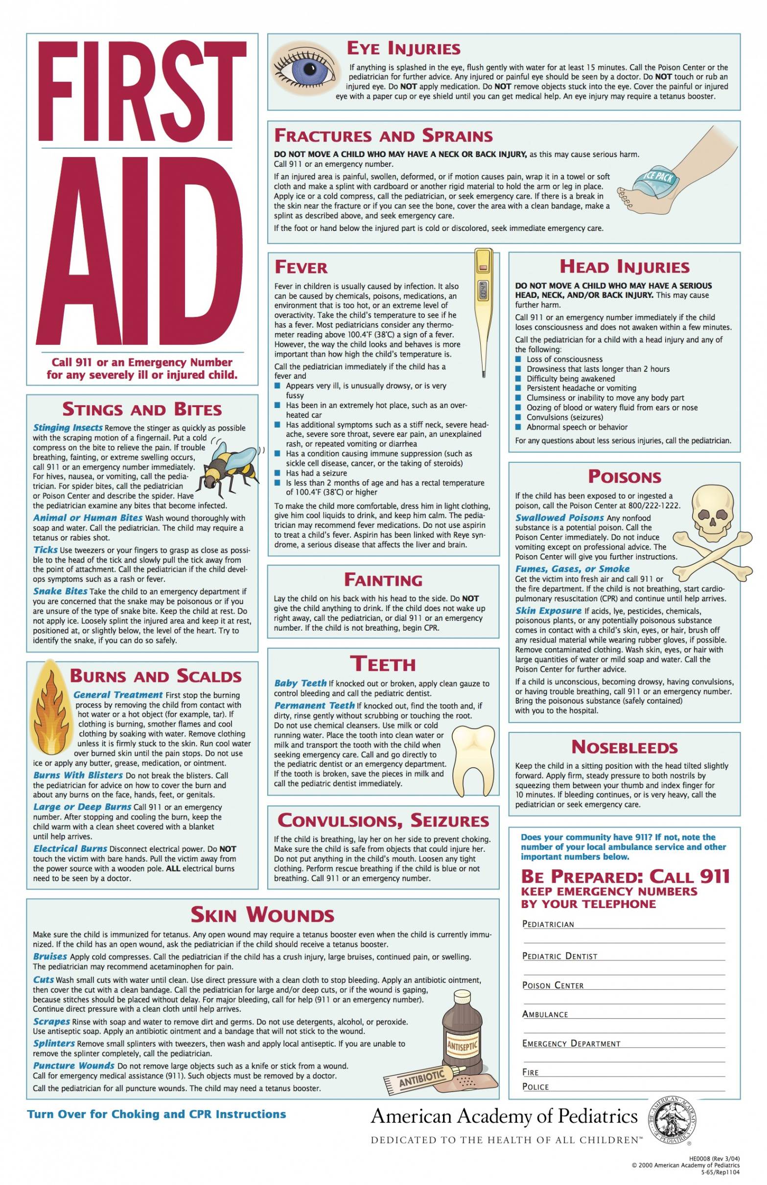 AAP First Aid Guide - Print and Post In Your Home! — PACIFIC OCEAN