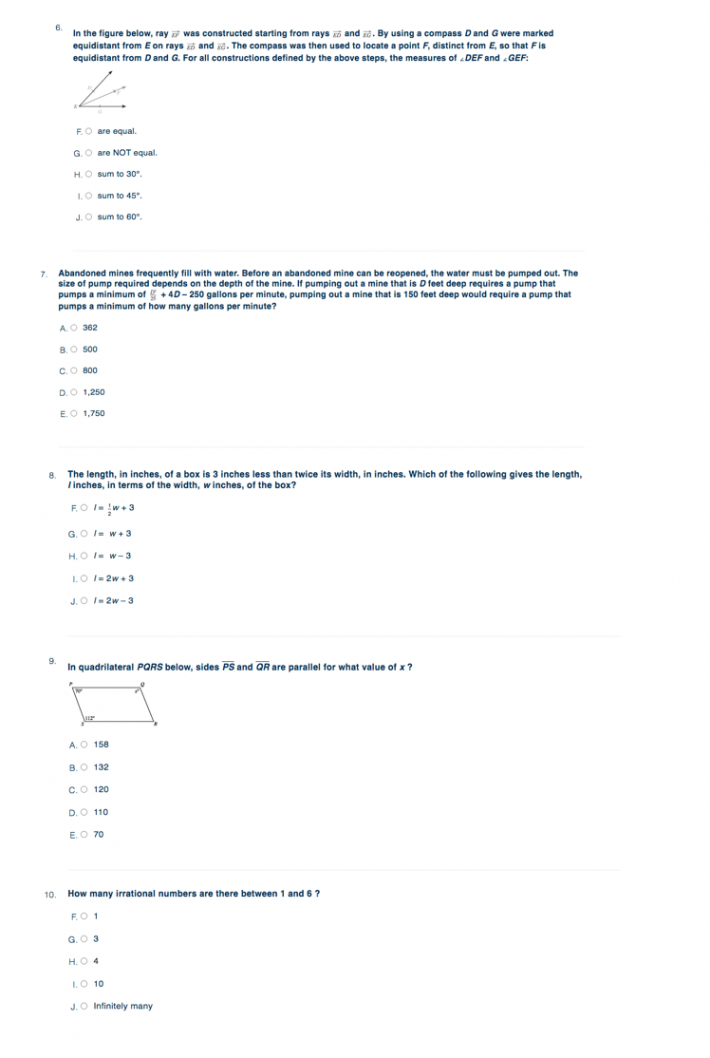 ACT Math Practice Tests - [ FREE Questions, Answers