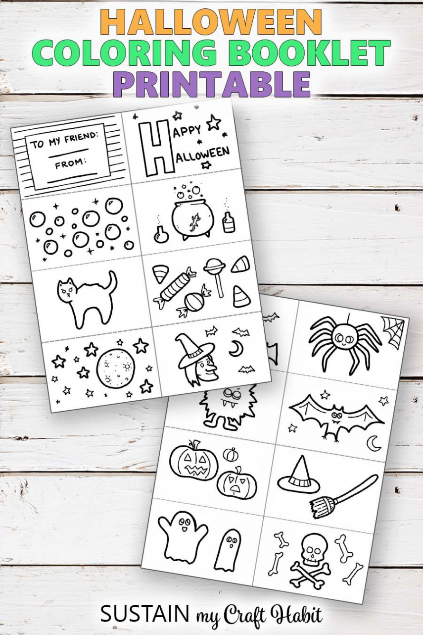 Adorable Mini Halloween Coloring Book Printable – Sustain My Craft