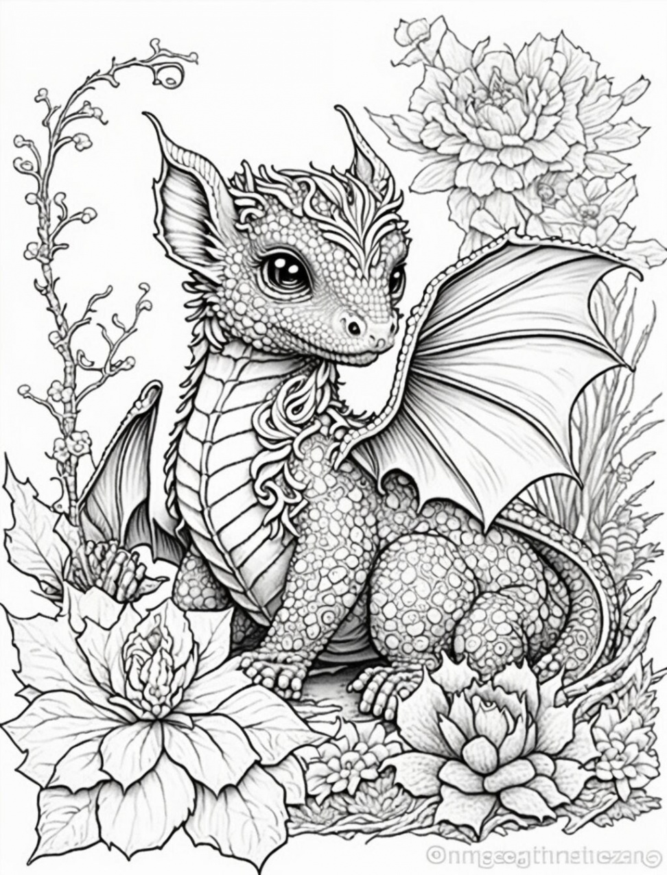 Adult and kids coloring book page, /Digital download/Coloring Page  printable pdf, jpg, DPI (AI generated image)