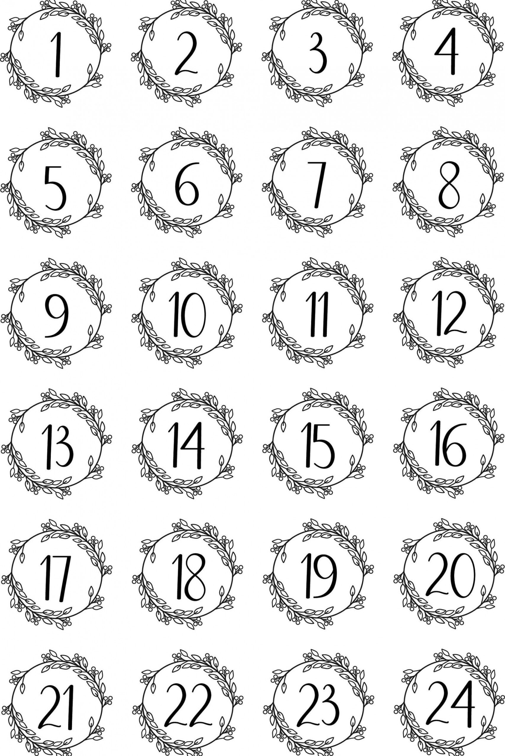 Advent Numbers - PDF Download Christmas PDF Kids - Etsy