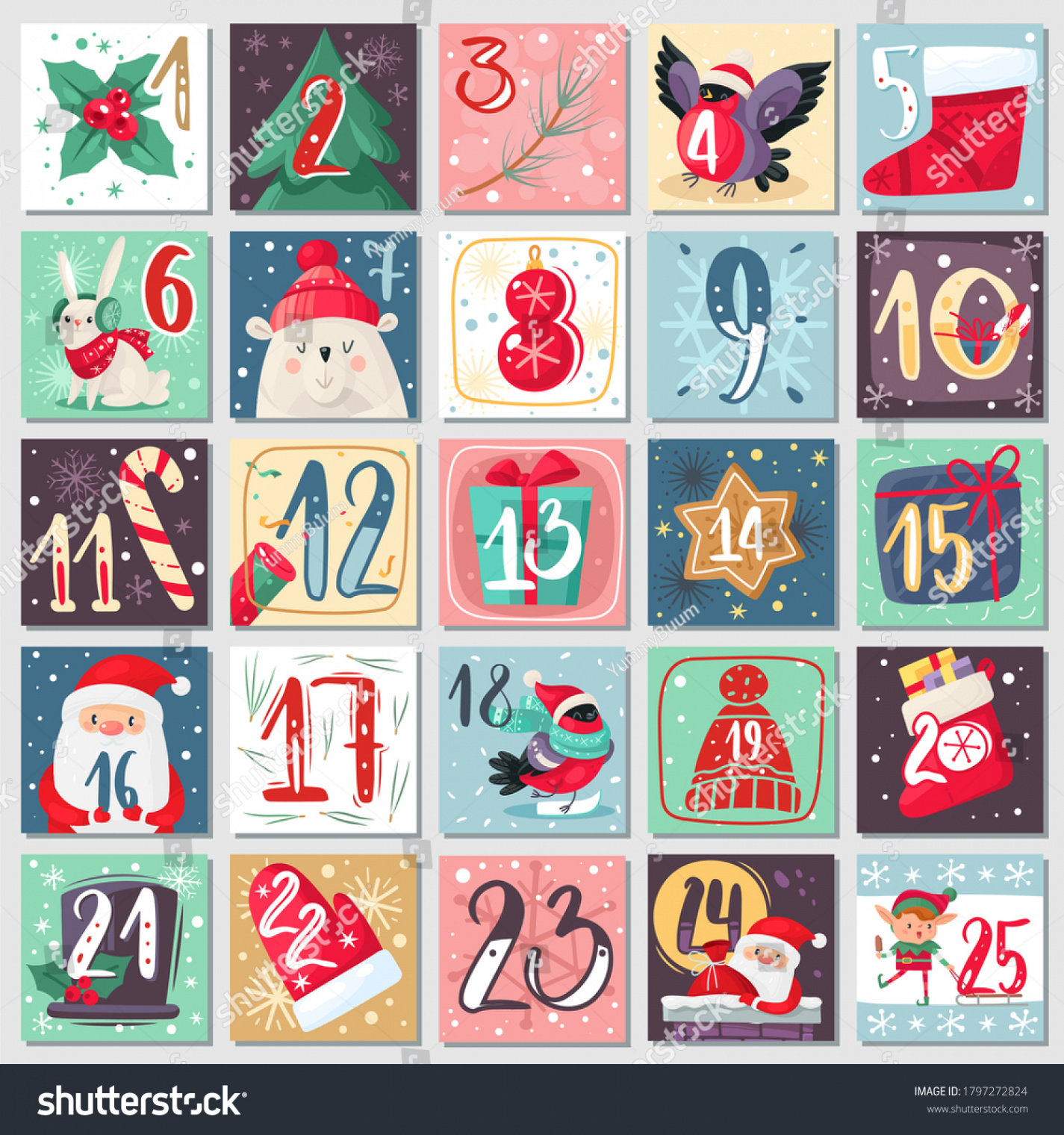 Advent Numbers Printable Images, Stock Photos, D objects