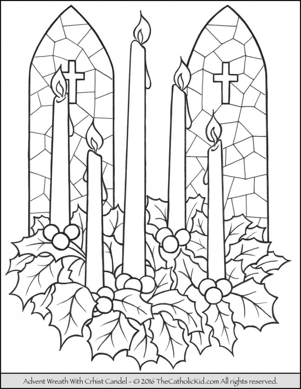 Advent Wreath Coloring Page -