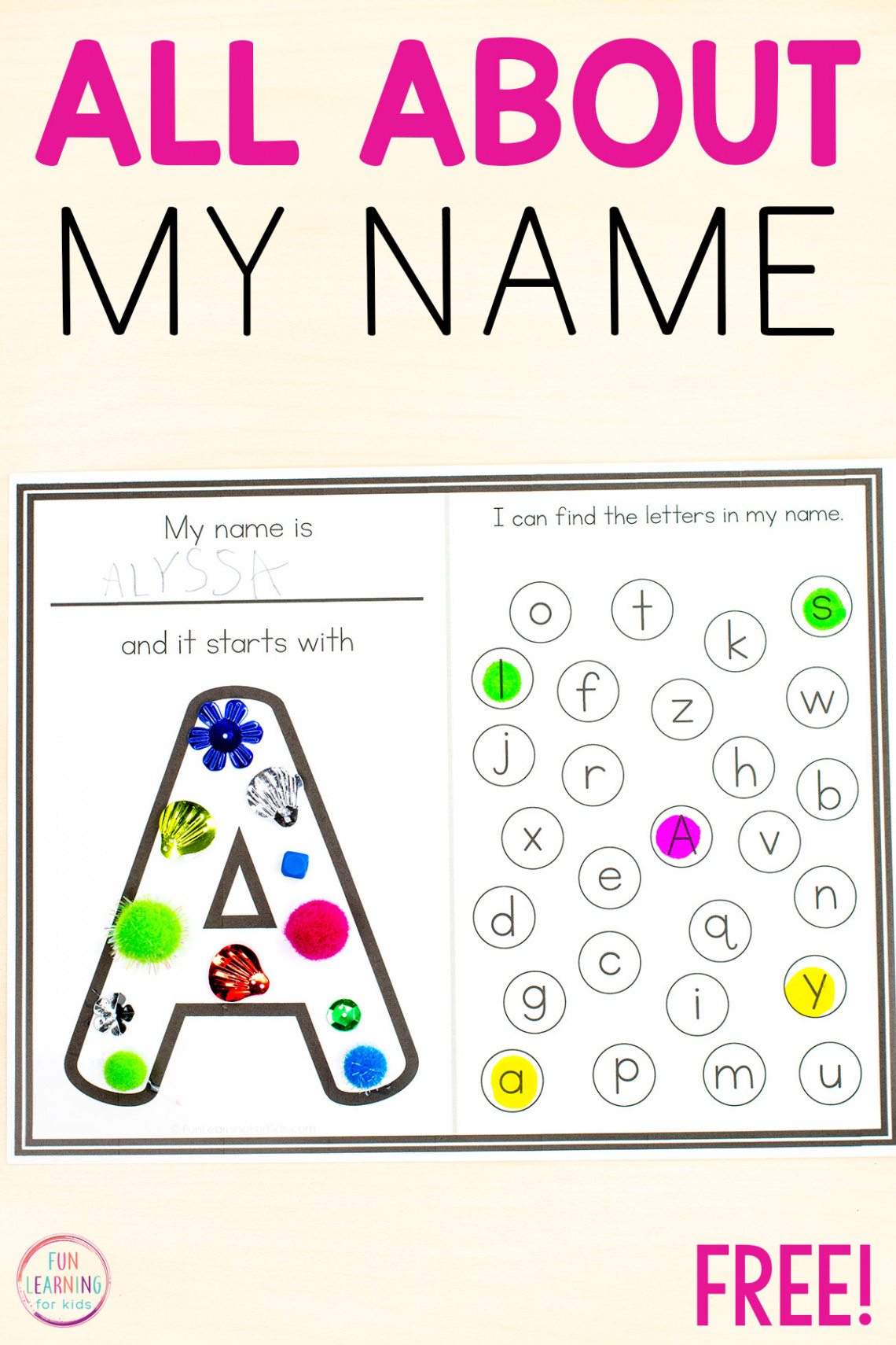 All About Me Name Worksheets - Letters in My Name