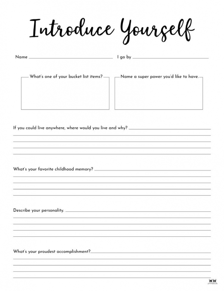 All About Me Printable Worksheets -  FREE Printables  Printabulls