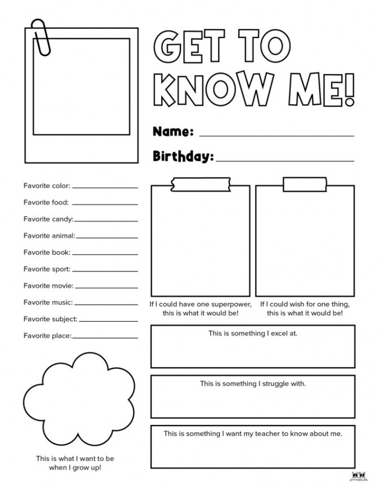 All About Me Printable Worksheets -  FREE Printables  Printabulls