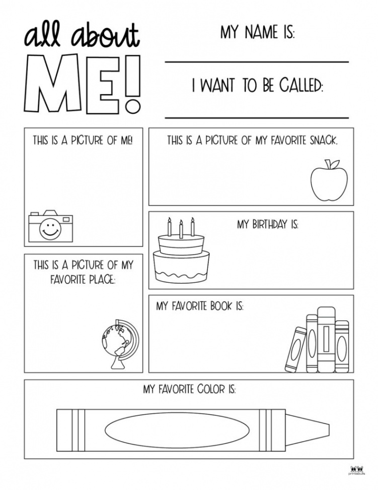 All About Me Printable Worksheets -  FREE Printables  Printabulls