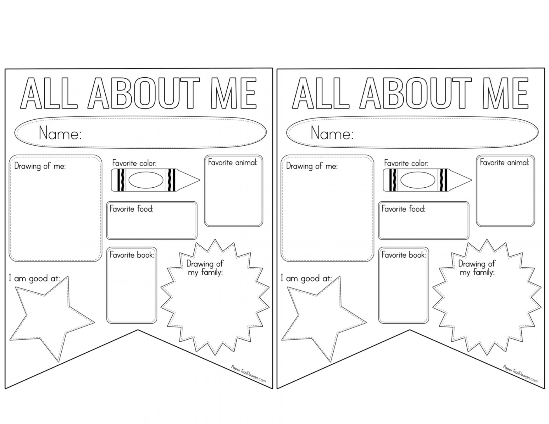 All About Me Worksheet Printable - Paper Trail Design