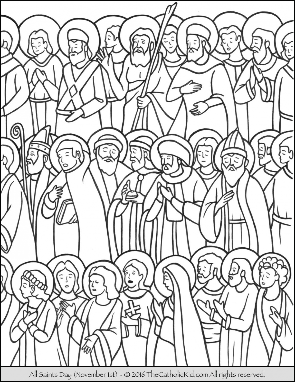 All Saints Day Coloring Page  All saints day, Saint coloring