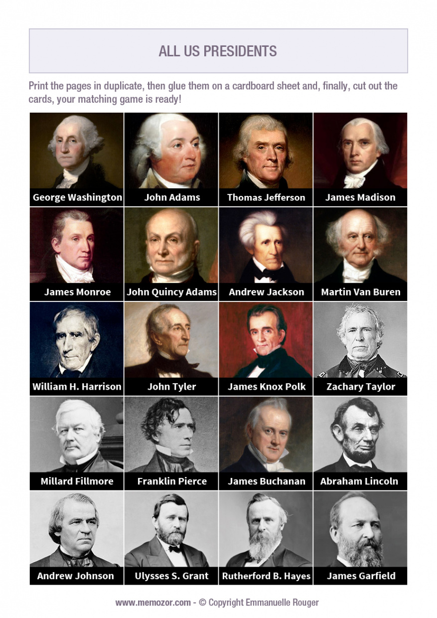 All US Presidents in Order - Pictures and Names  Memozor