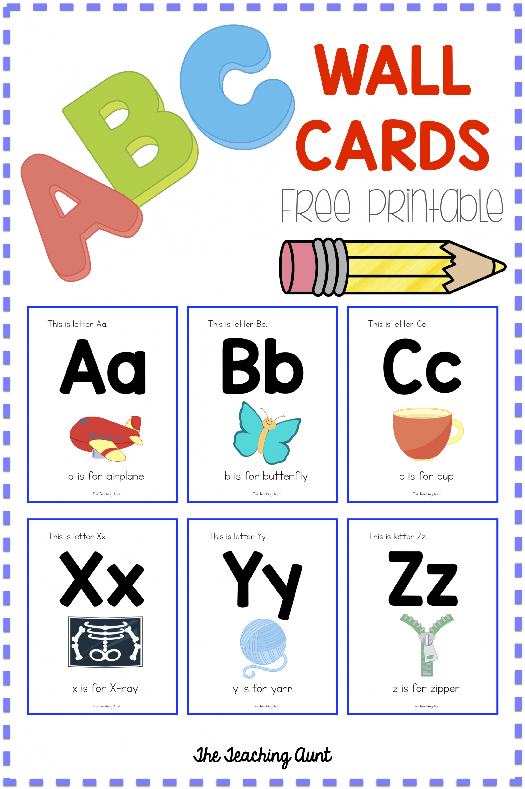 Alphabet Wall Cards - The Teaching Aunt  Alphabet wall cards