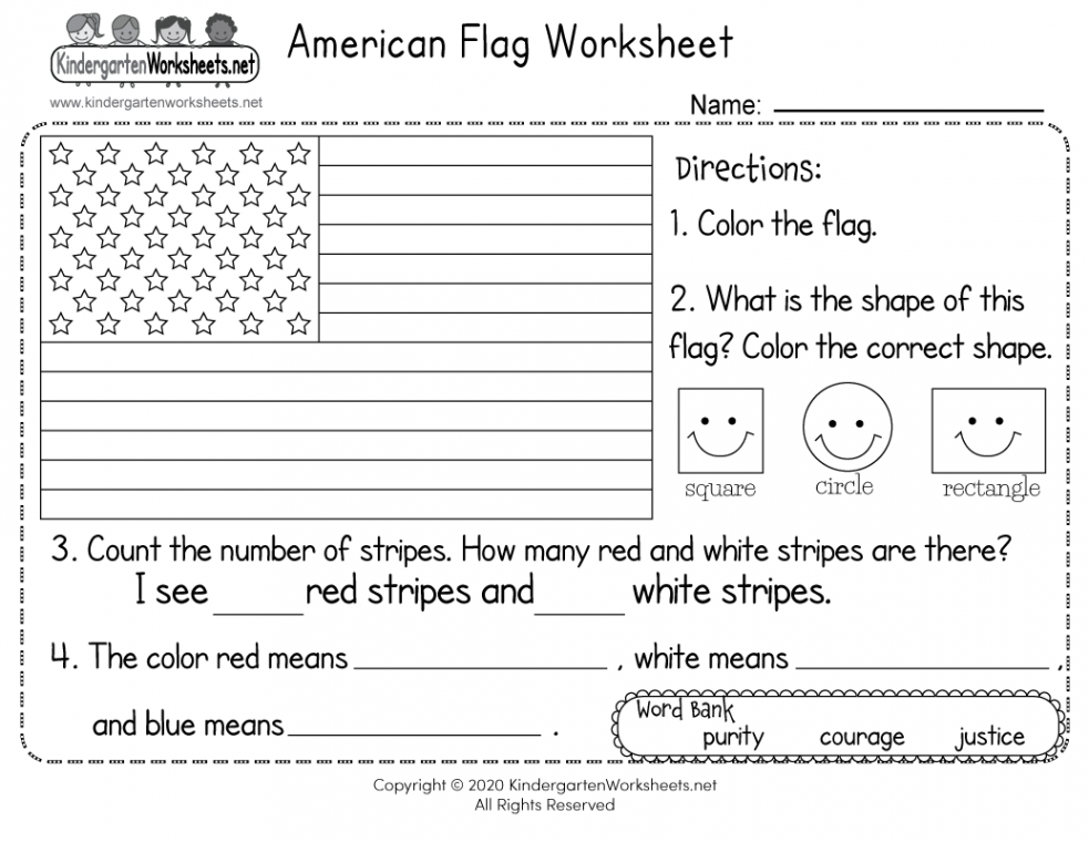 American Flag Worksheet - Free Printable, Digital, & PDF