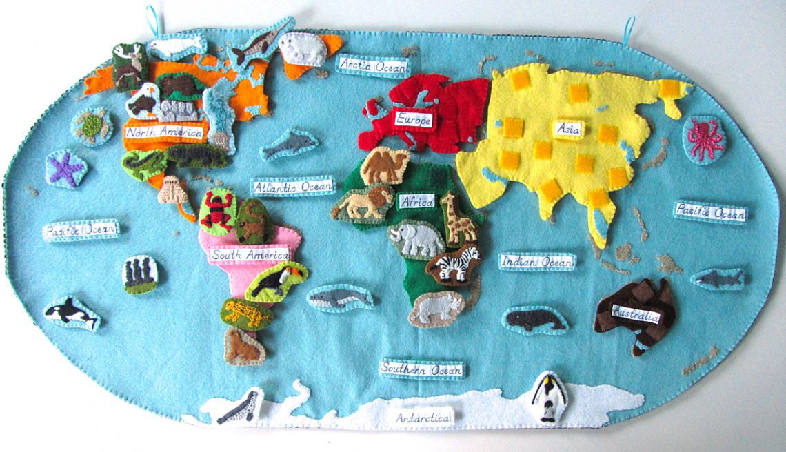 Animals of South America for the Montessori Wall Map & Quietbook