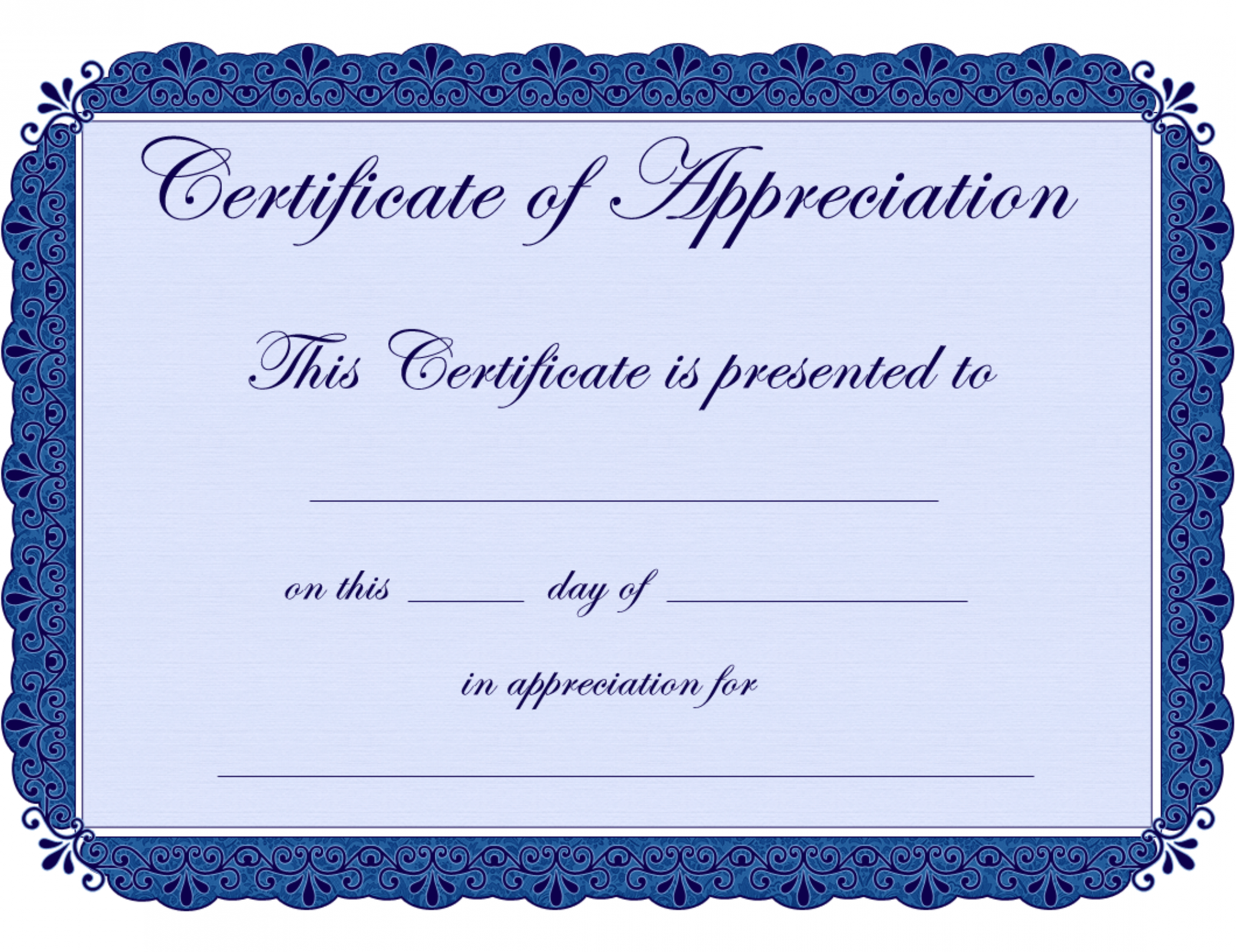 Appreciation Certificate Template  Free printable certificates