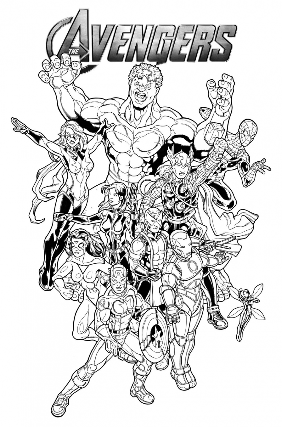 Avengers Coloring Pages from Marvel  K Worksheets  Avengers