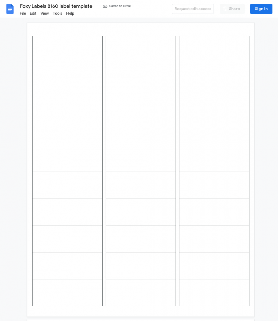 Avery  Label Template for Google Docs & Sheets  Return