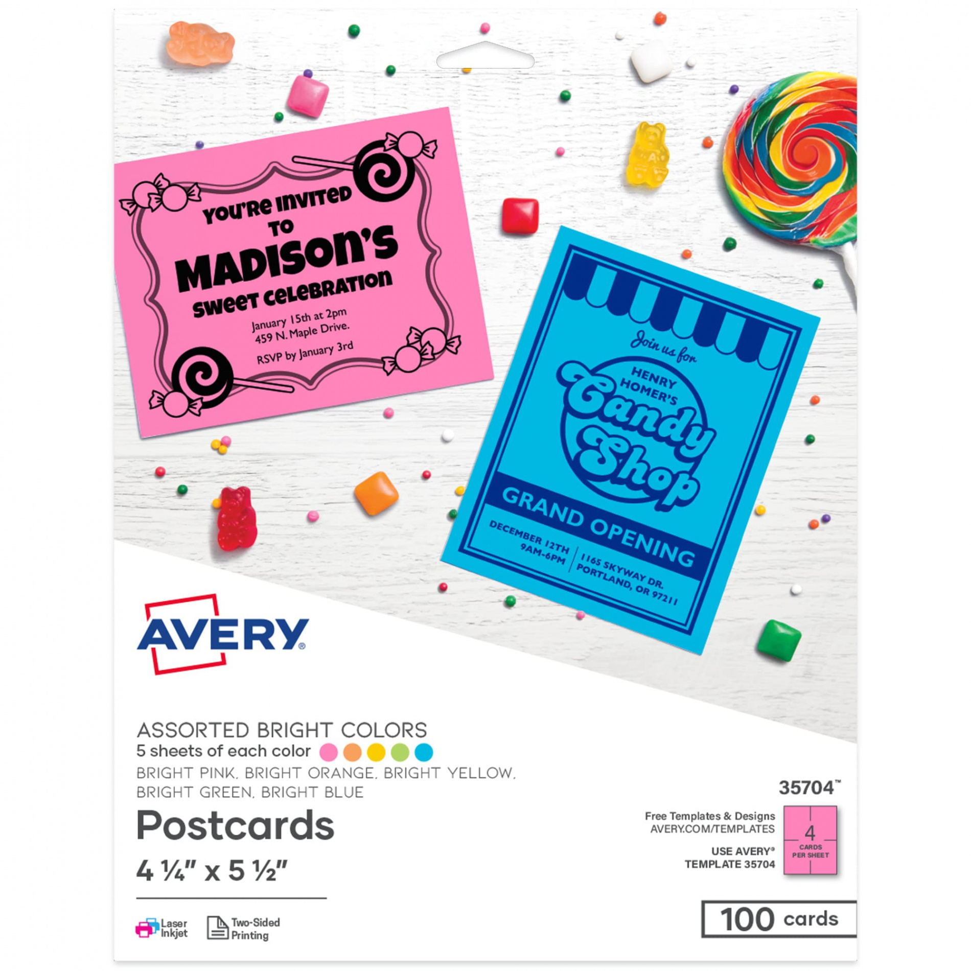 Avery Printable Cards, Laser Printers, Index Cards, . x