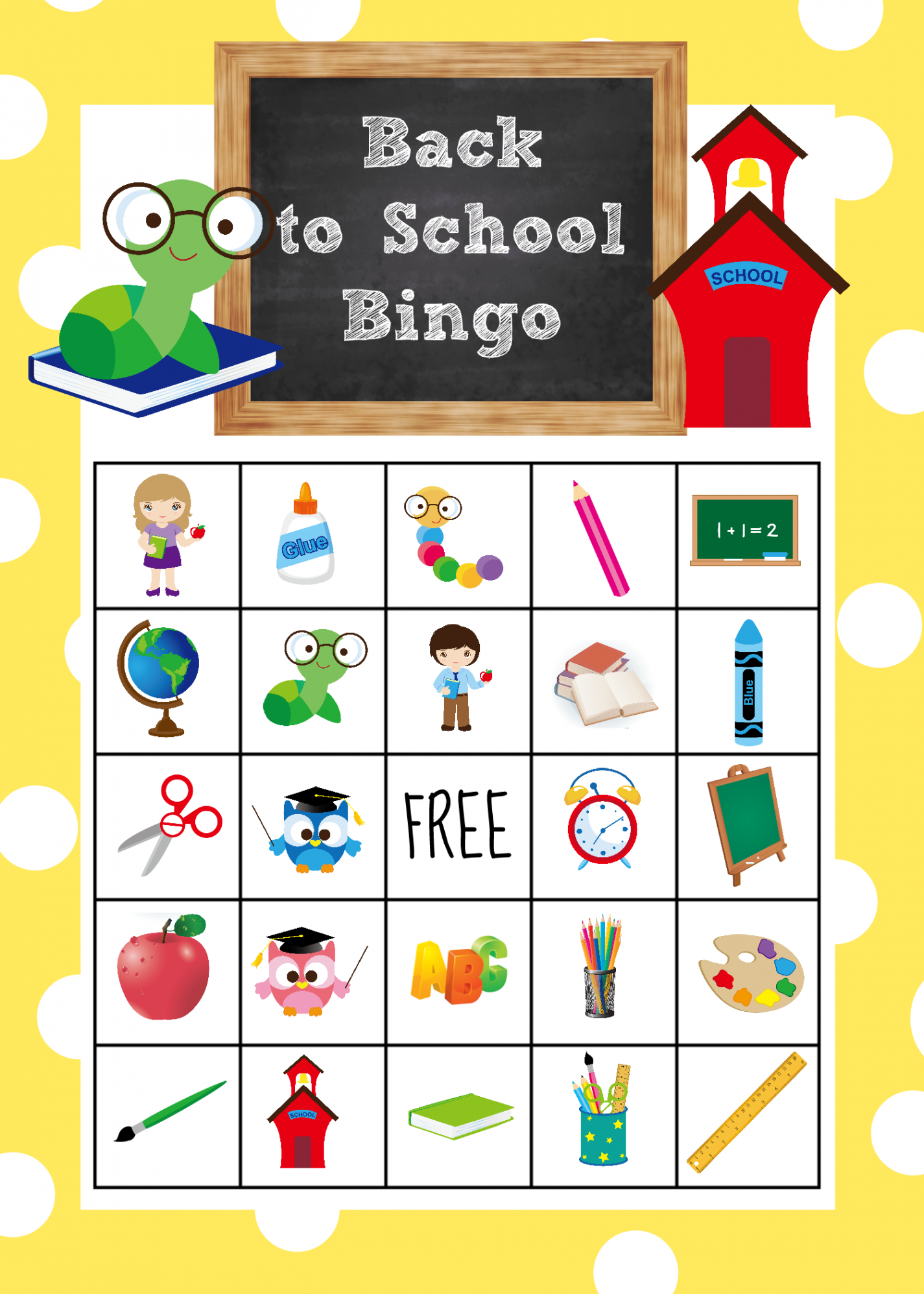 Back to School Bingo Game to Print & Play - Crazy Little Projects