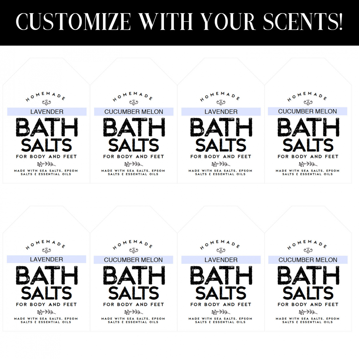 Bath Salts Labels in  Colors — DIY Labels Club