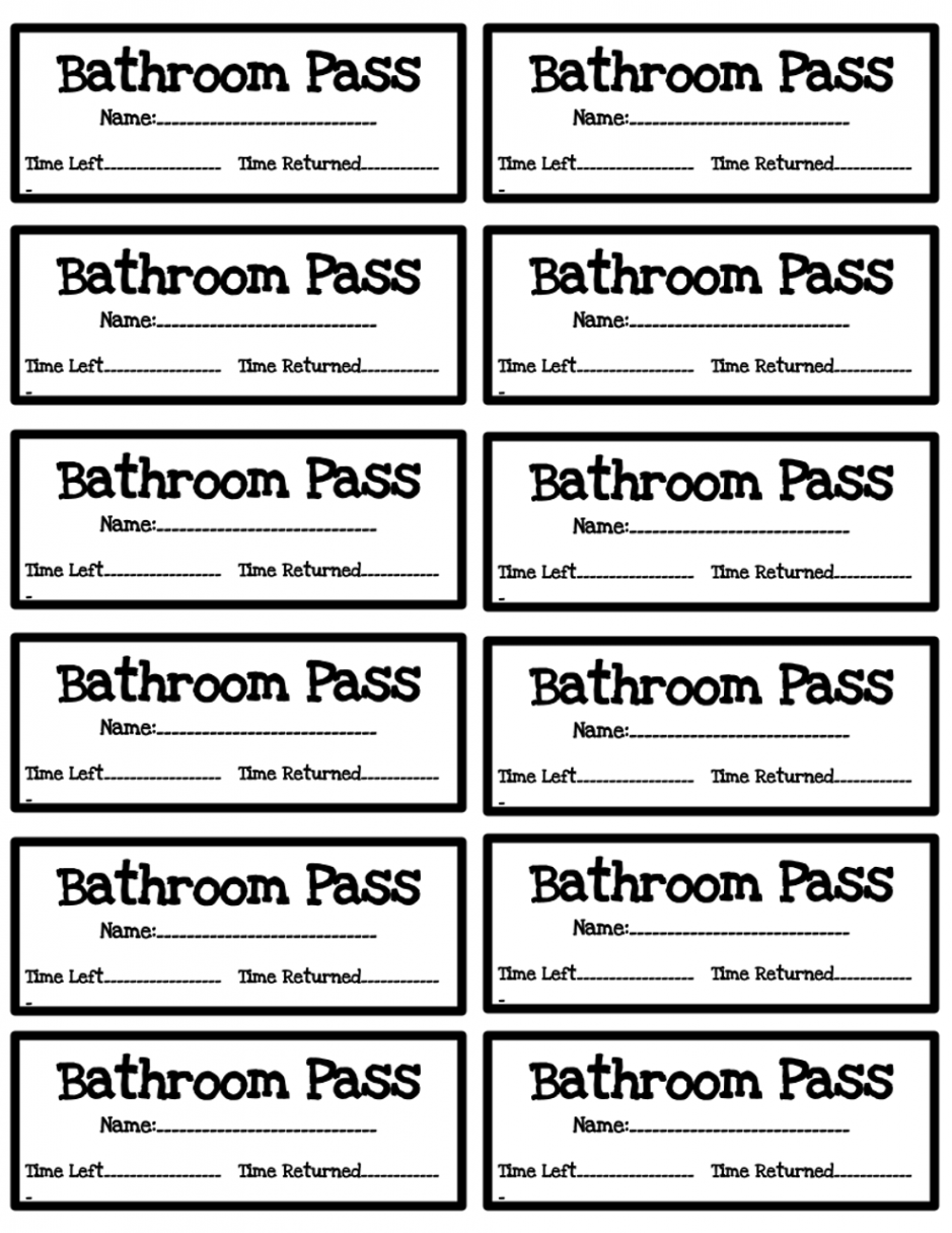 Bathroom Passes Template - Editable