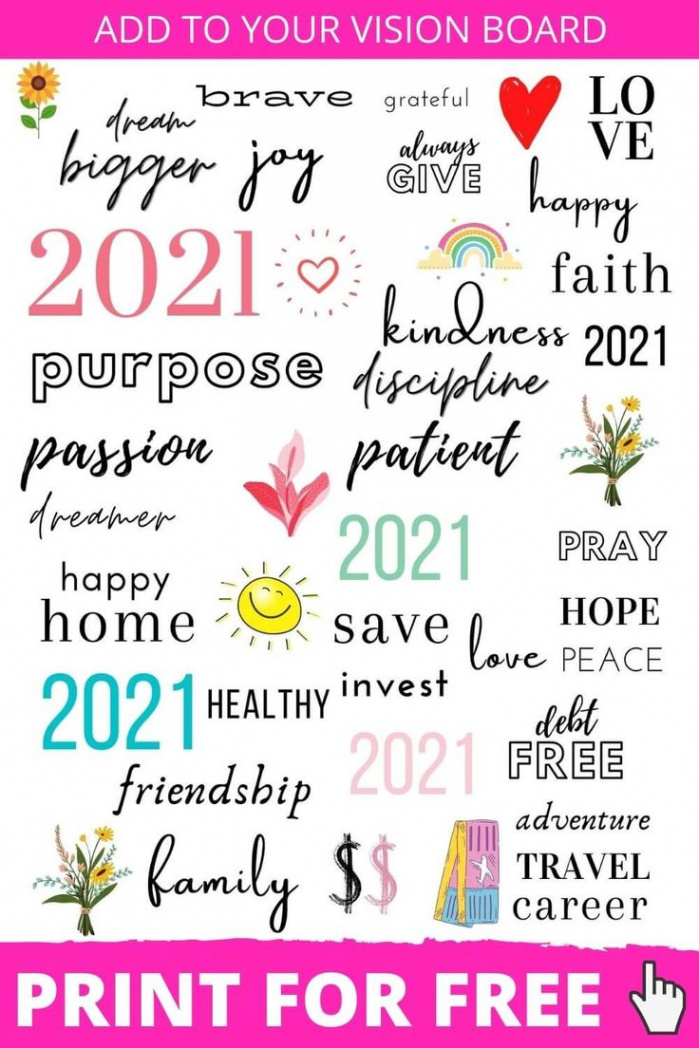 Beautiful & Inspiring Vision Board Printables for  (Free