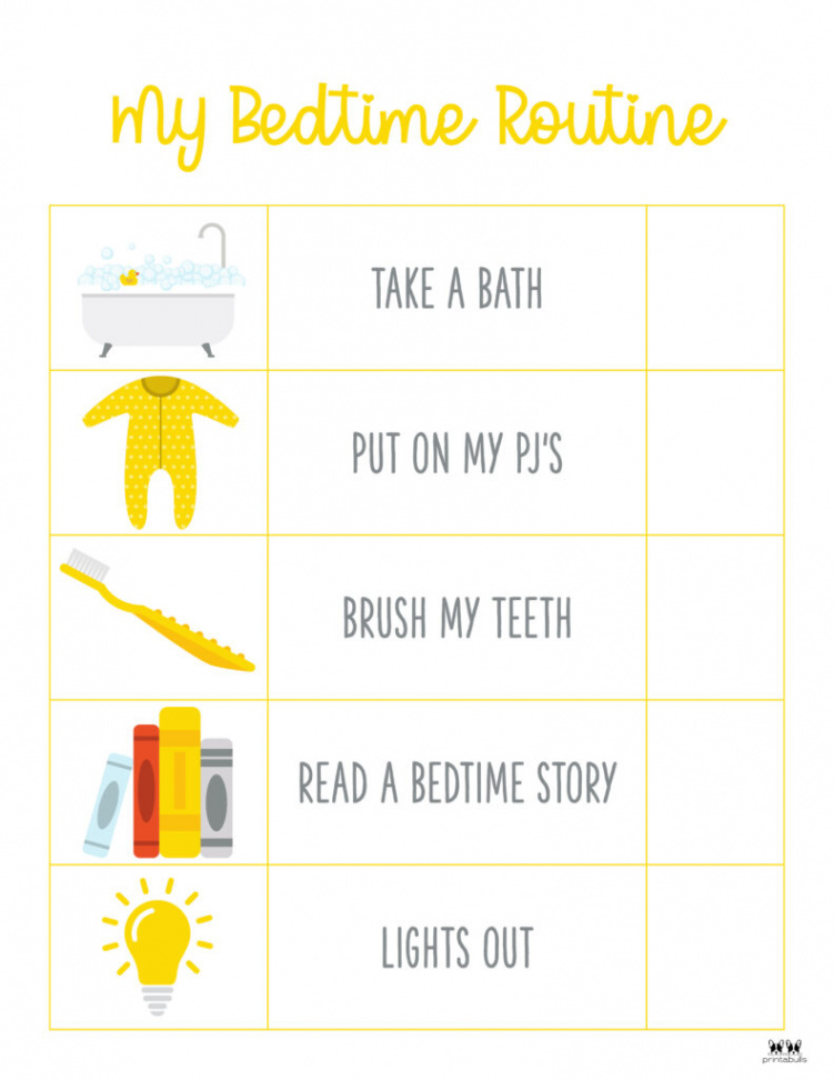 Bedtime Routine Charts -  FREE Printables  Printabulls