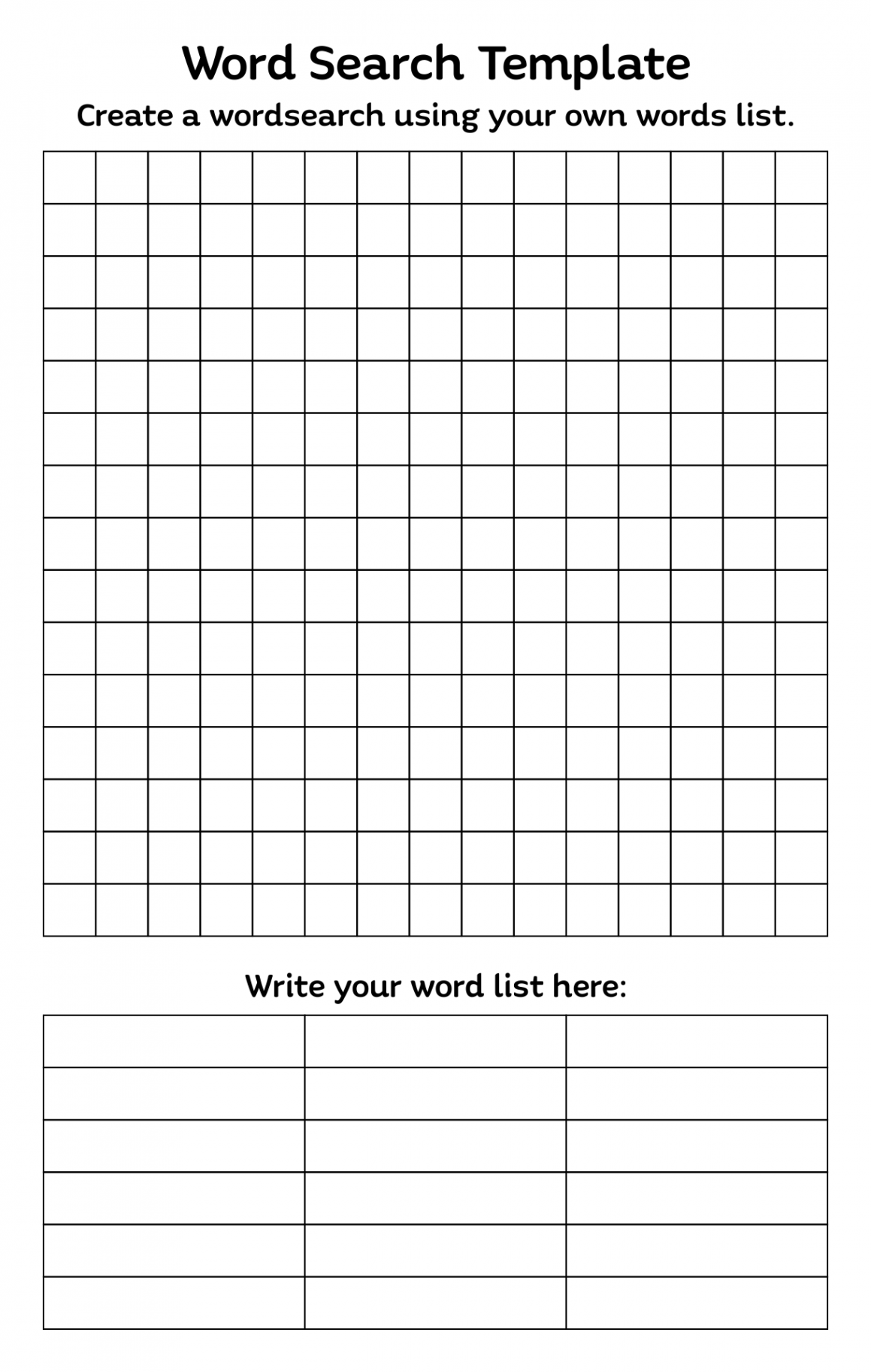 Best Blank Word Search Puzzles Printable PDF for Free at