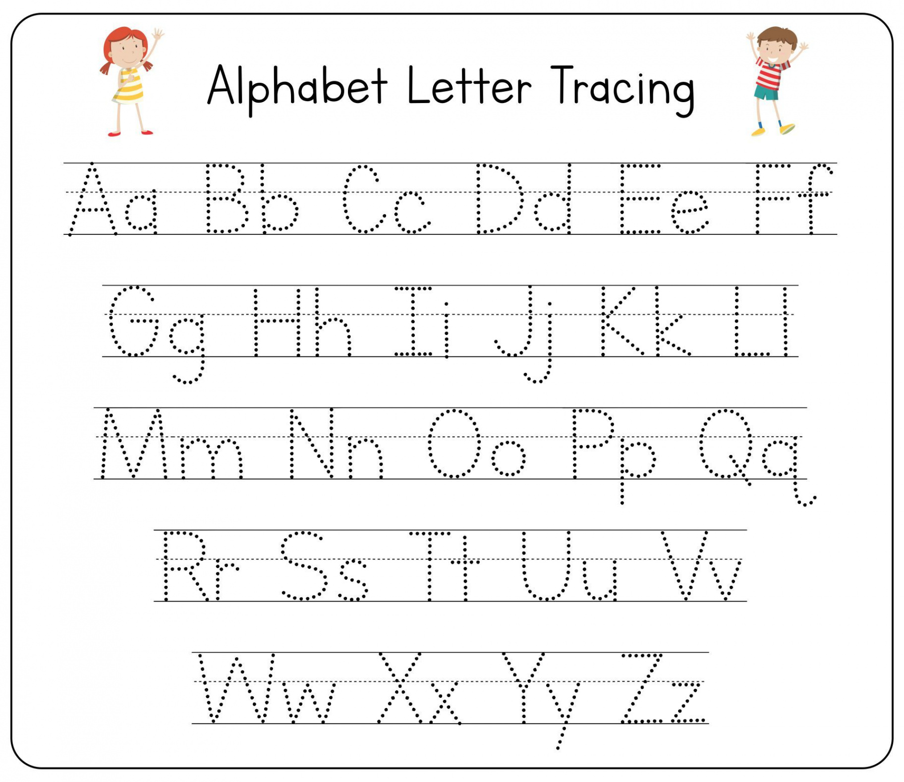 Best Free Printable Tracing Letters PDF for Free at Printablee