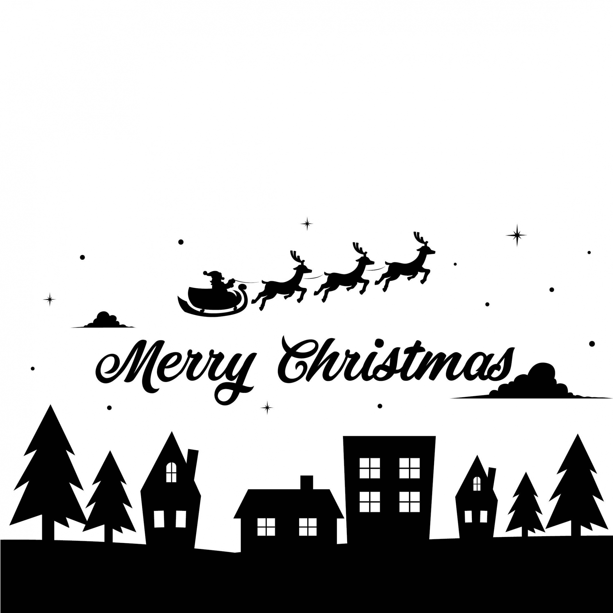 Best Printable Christmas Cards Black And White - printablee