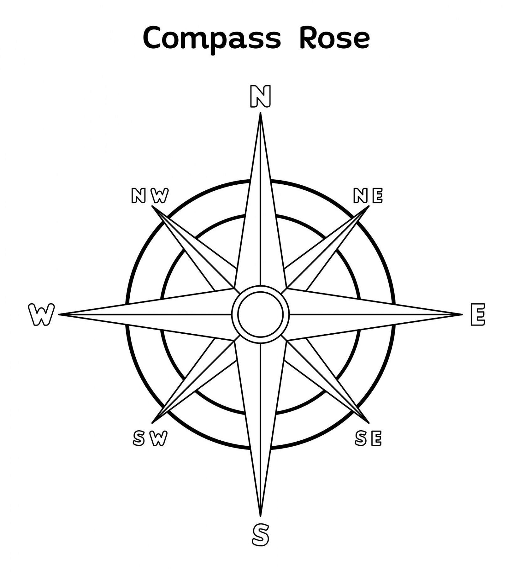 Best Printable Compass Template PDF for Free at Printablee