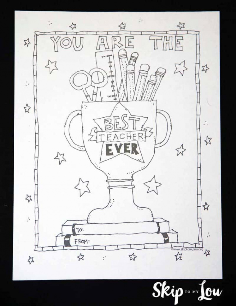 Best Teacher Coloring Page for the BEST teacher EVER!